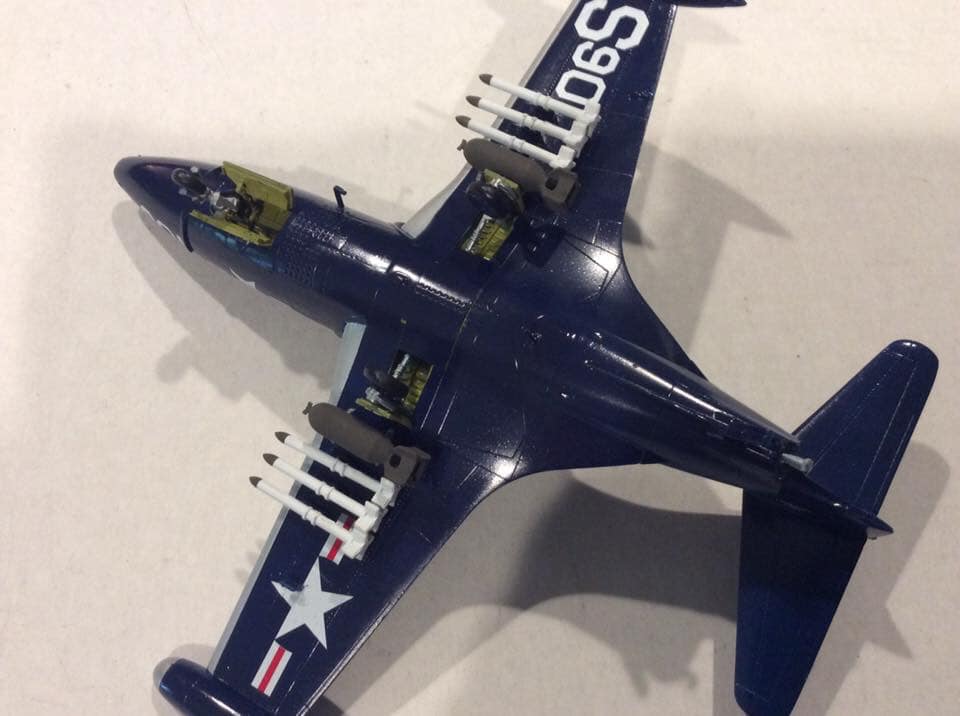 HobbyBoss 1/72 F9F-2 Panther model of VF-61 Jolly Rogers