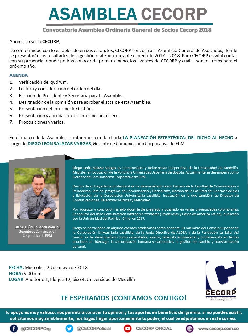 Cecorp - Convocatoria Asamblea Ordinaria General de Socios... | Facebook