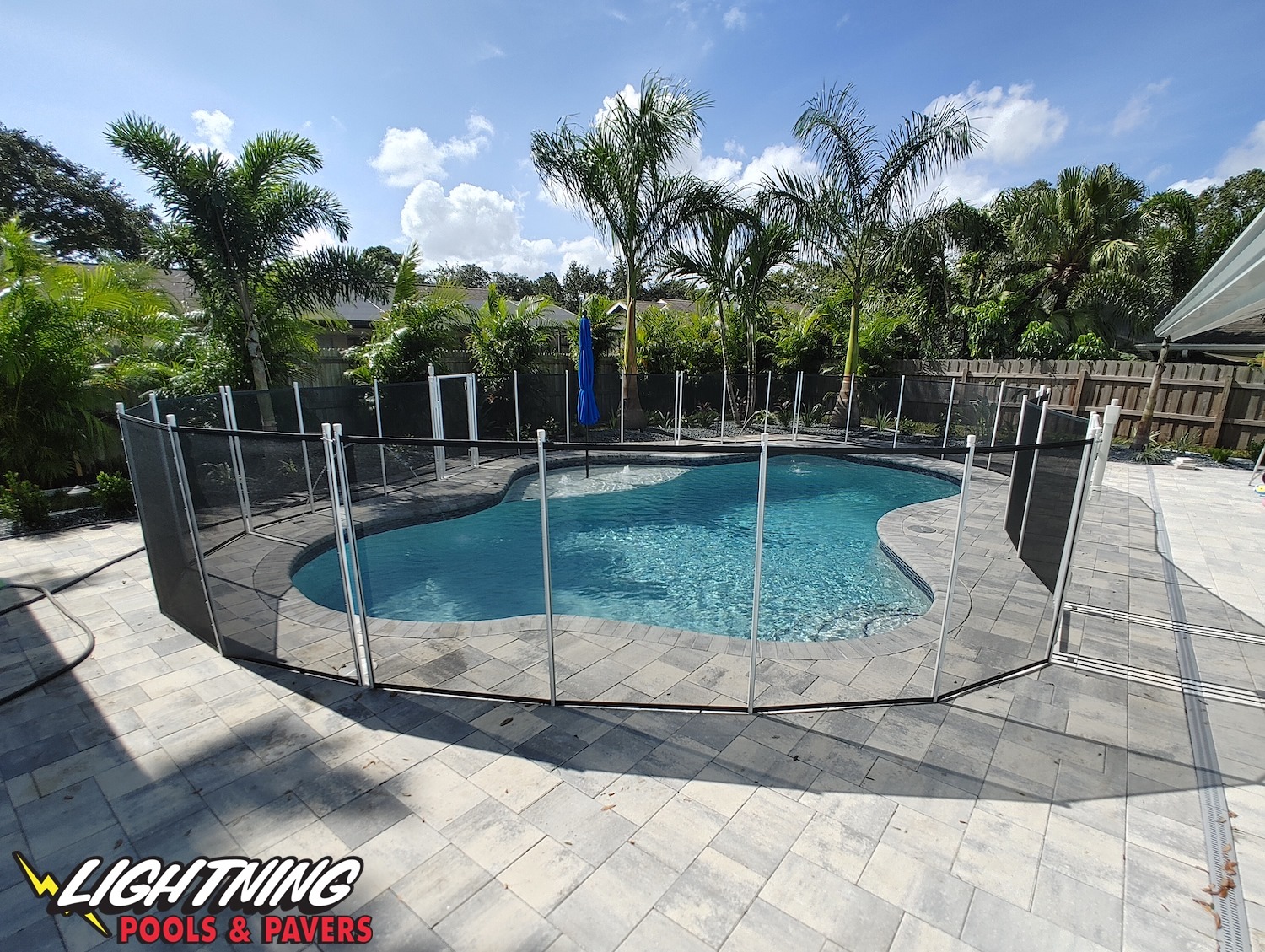 Here's a brand new pool we just... - Lightning Pools & Pavers