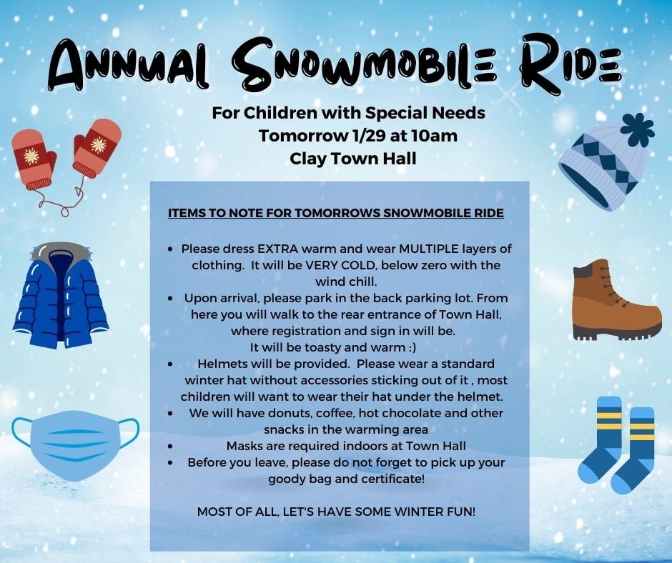 We are excited for tomorrow's... - Town of Clay Recreation | Facebook