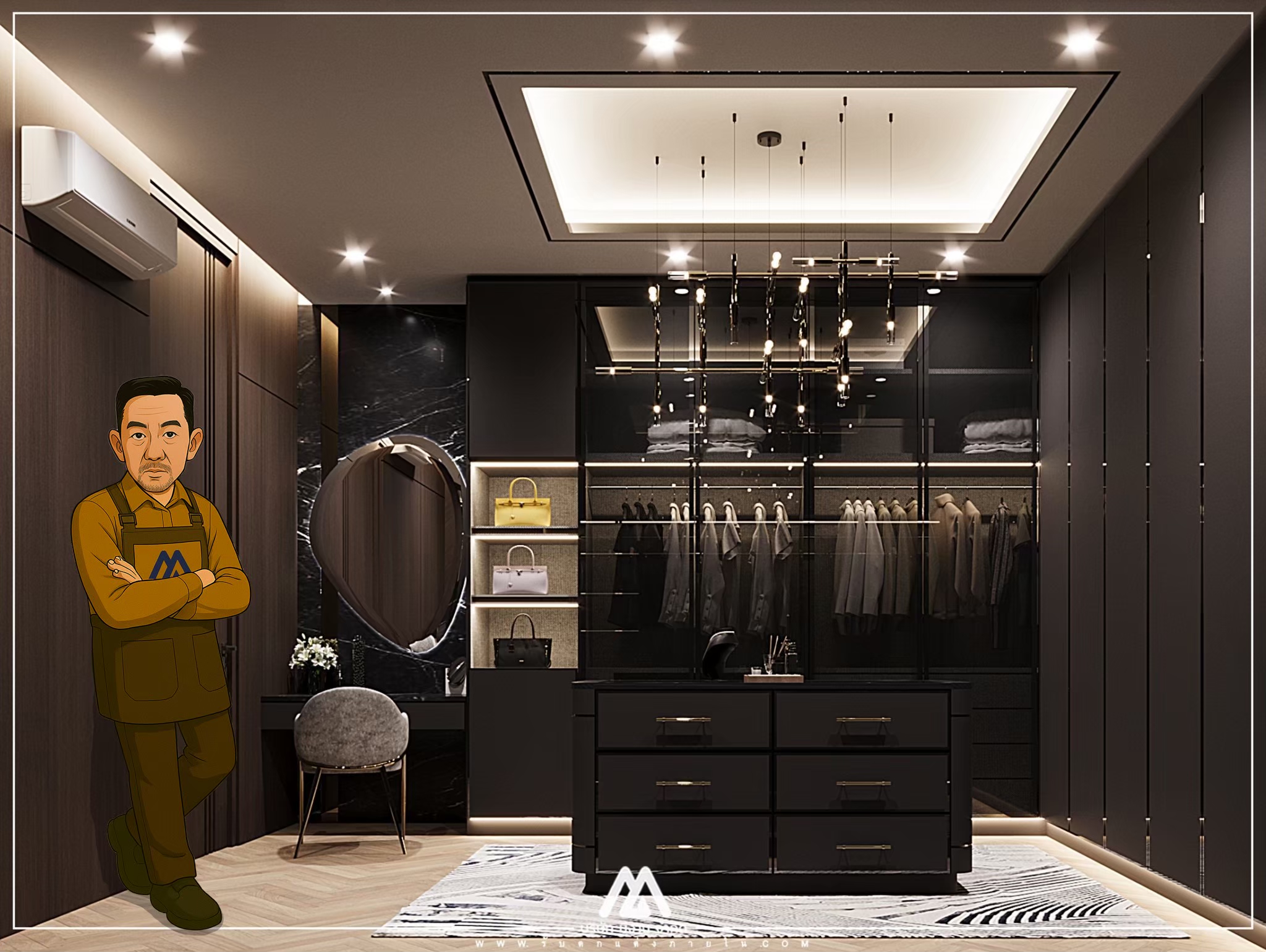 มีงาน - งานออกแบบห้อง Walk-in Closet สุดหรู โดย บริษัท มีงาน จำกัด ...