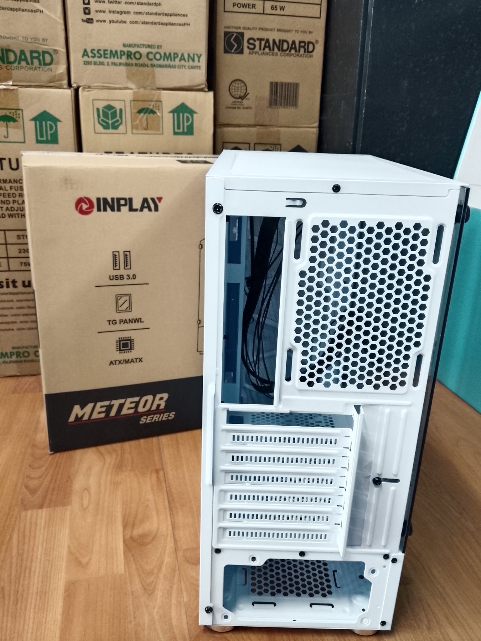 ‟Inplay Meteor 03 White ATX/ mATX Mesh Tempered Glass PC Case ...