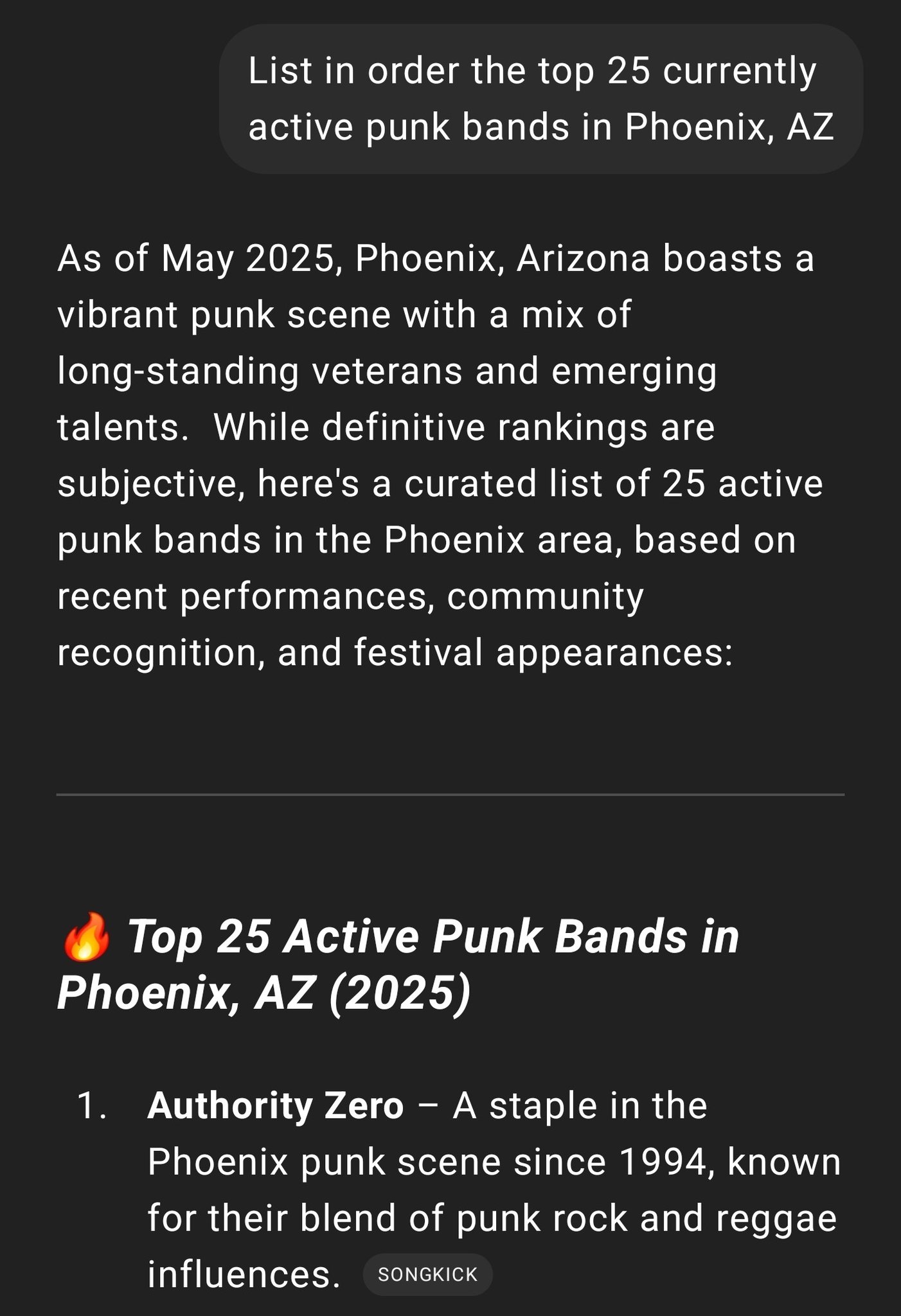 Top 25 Active Punk Bands in Phoenix, AZ as of 2025