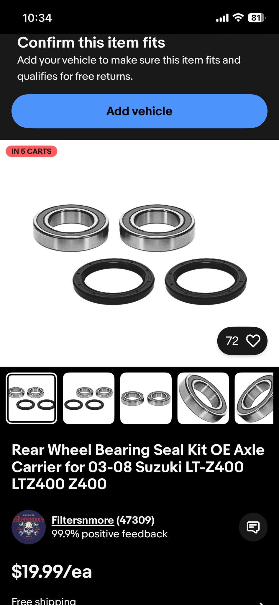 Where to find bottom end bearings for 2006 KFX400?