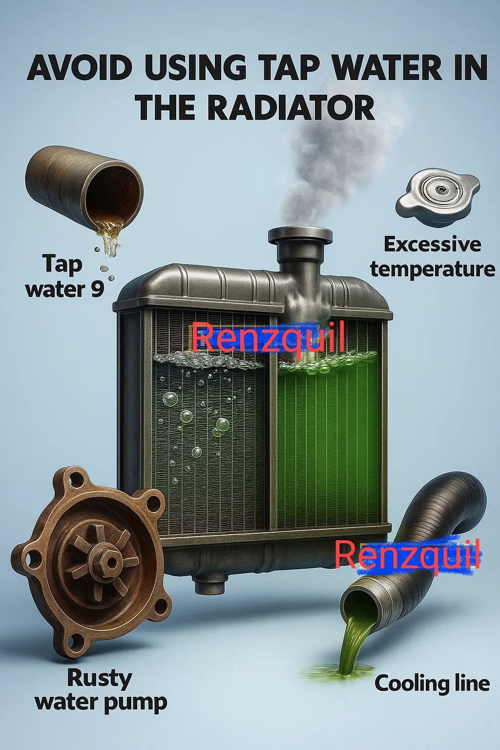 Renz - 🚗💧 Avoid Using Tap Water in the Radiator. *Many drivers refill ...