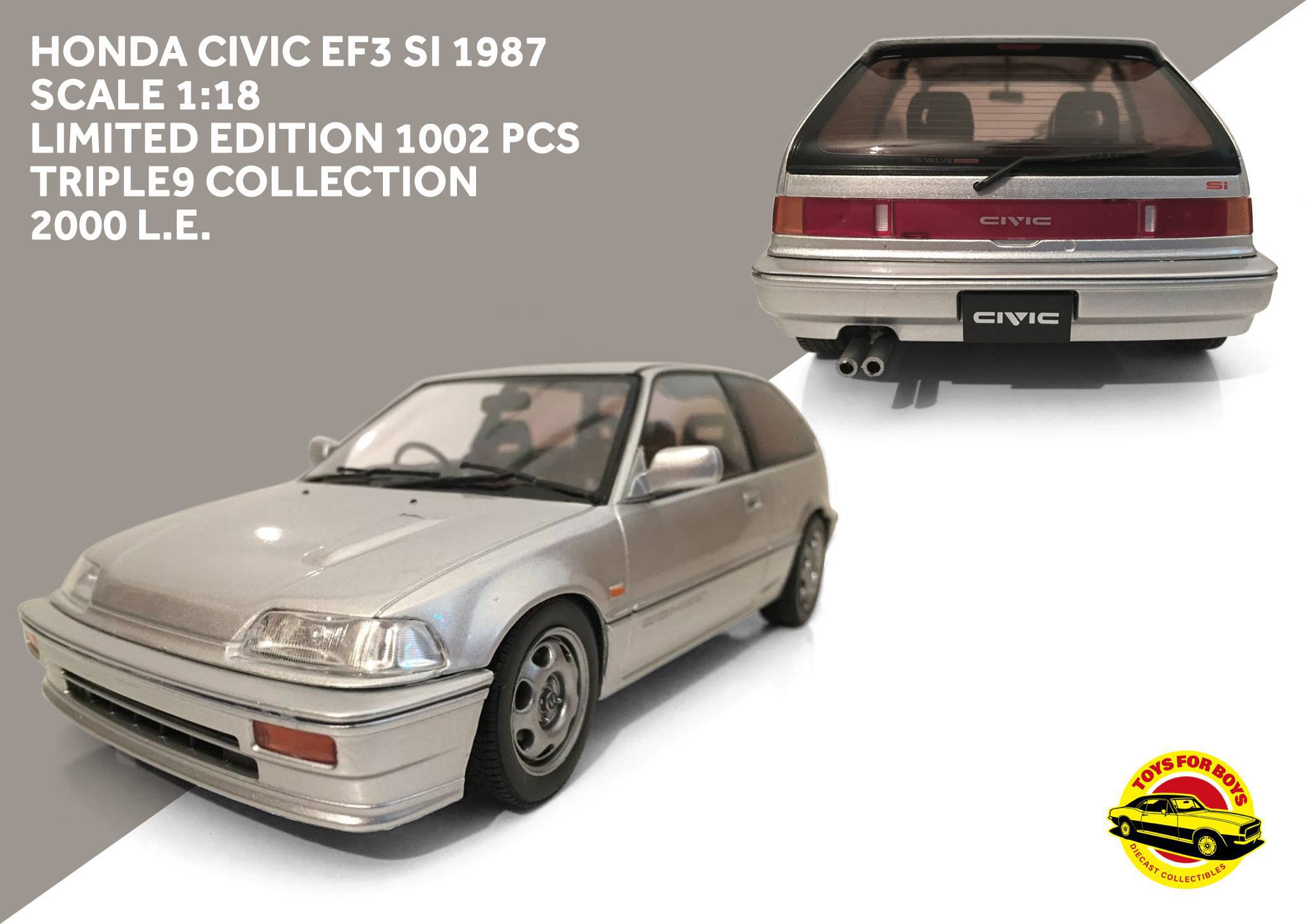 Toys - Honda Civic EF3 Si 1987 Scale 1:18 Triple9 Collection 2000