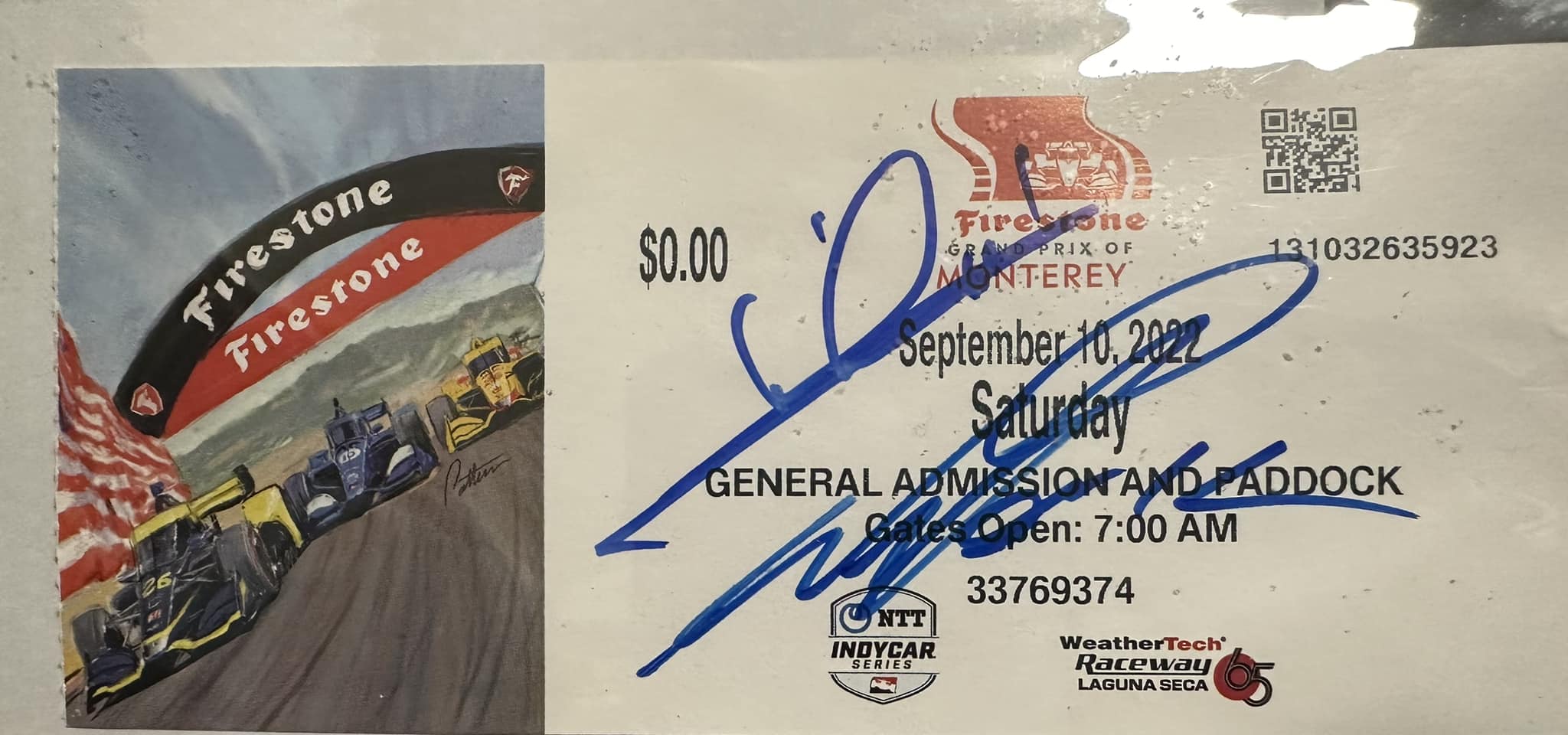Will power and Mario Andretti autographs on the day Will broke  display picture 1