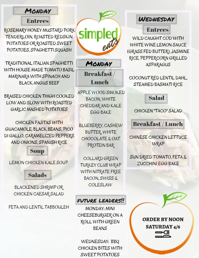 Simpled Eats - Just released the new menu for next week🍴😄... | Facebook
