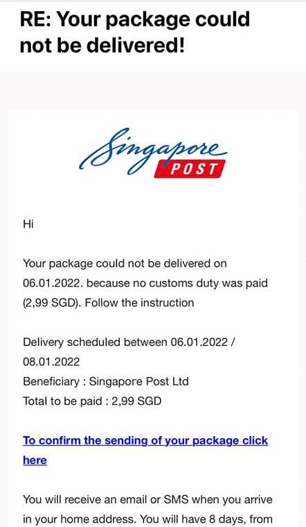 Singapore Post - [SCAM ALERT] There has been an increase... | Facebook
