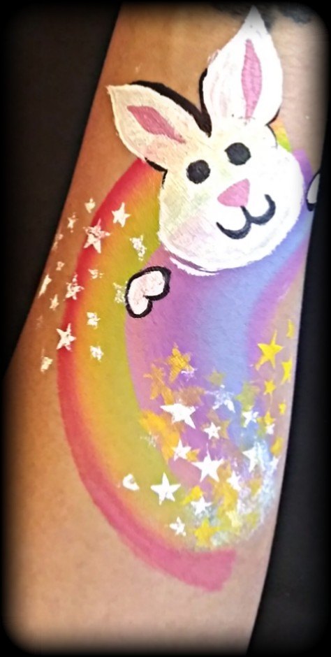 Face Paint by Jessica - I made a bunny head stencil and star cluster ...