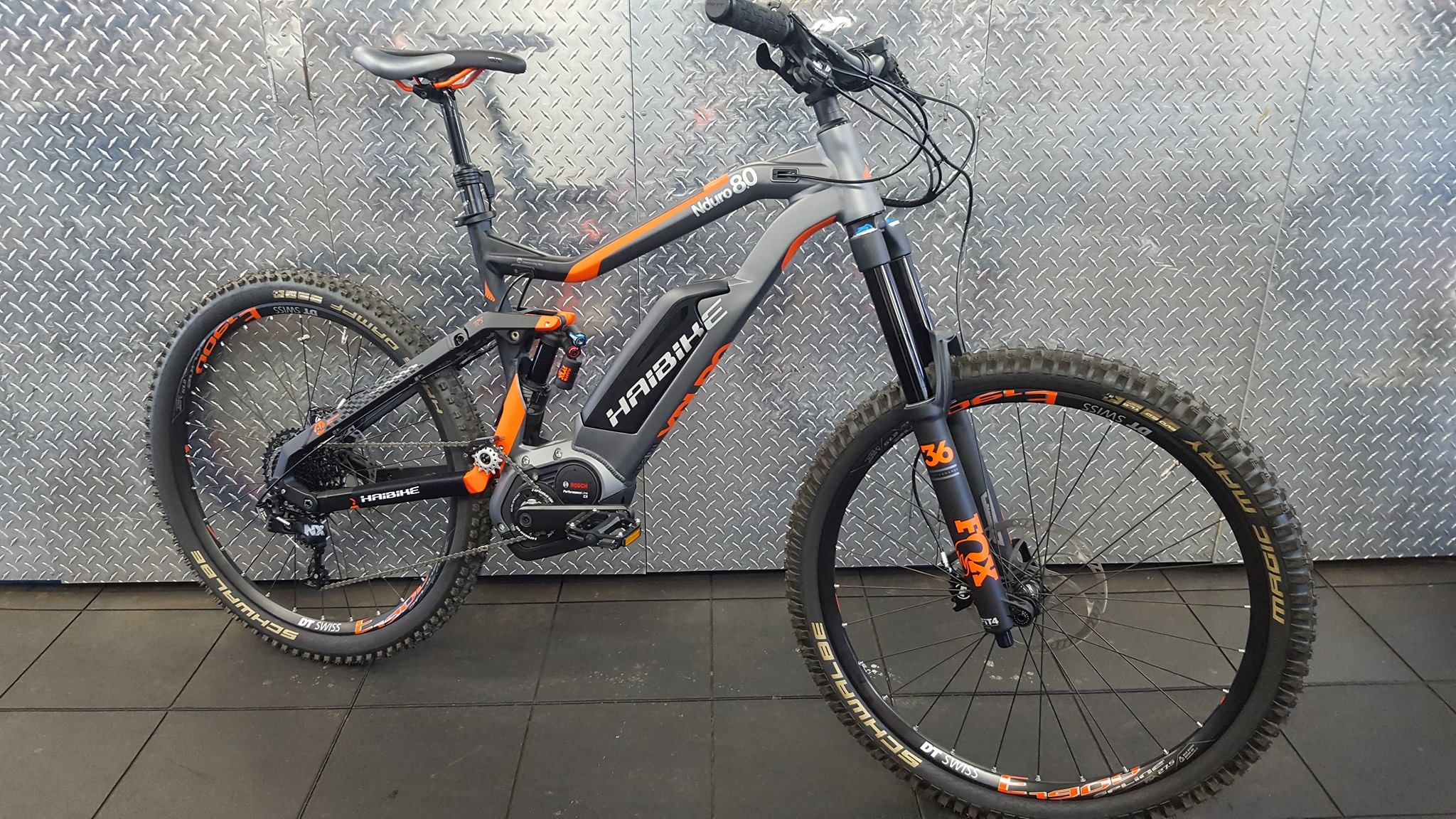 The new 2018 Haibike XDURO Nduro 8.0 180mm of travel combined with