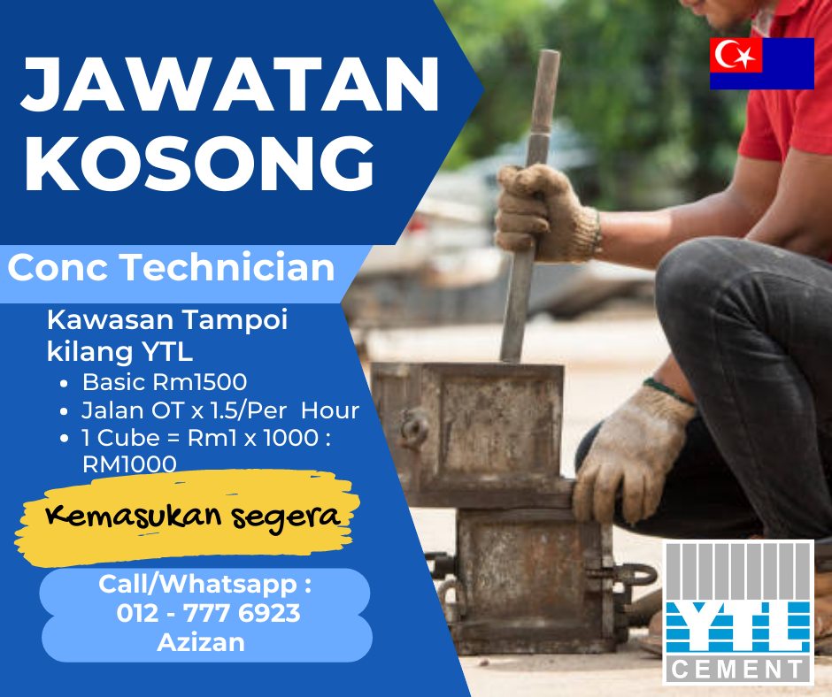 Buildcon - 𝗝𝗔𝗪𝗔𝗧𝗔𝗡 𝗞𝗢𝗦𝗢𝗡𝗚!!! Pemandu lori mixer YTL (SISTEM USAHAWAN ...