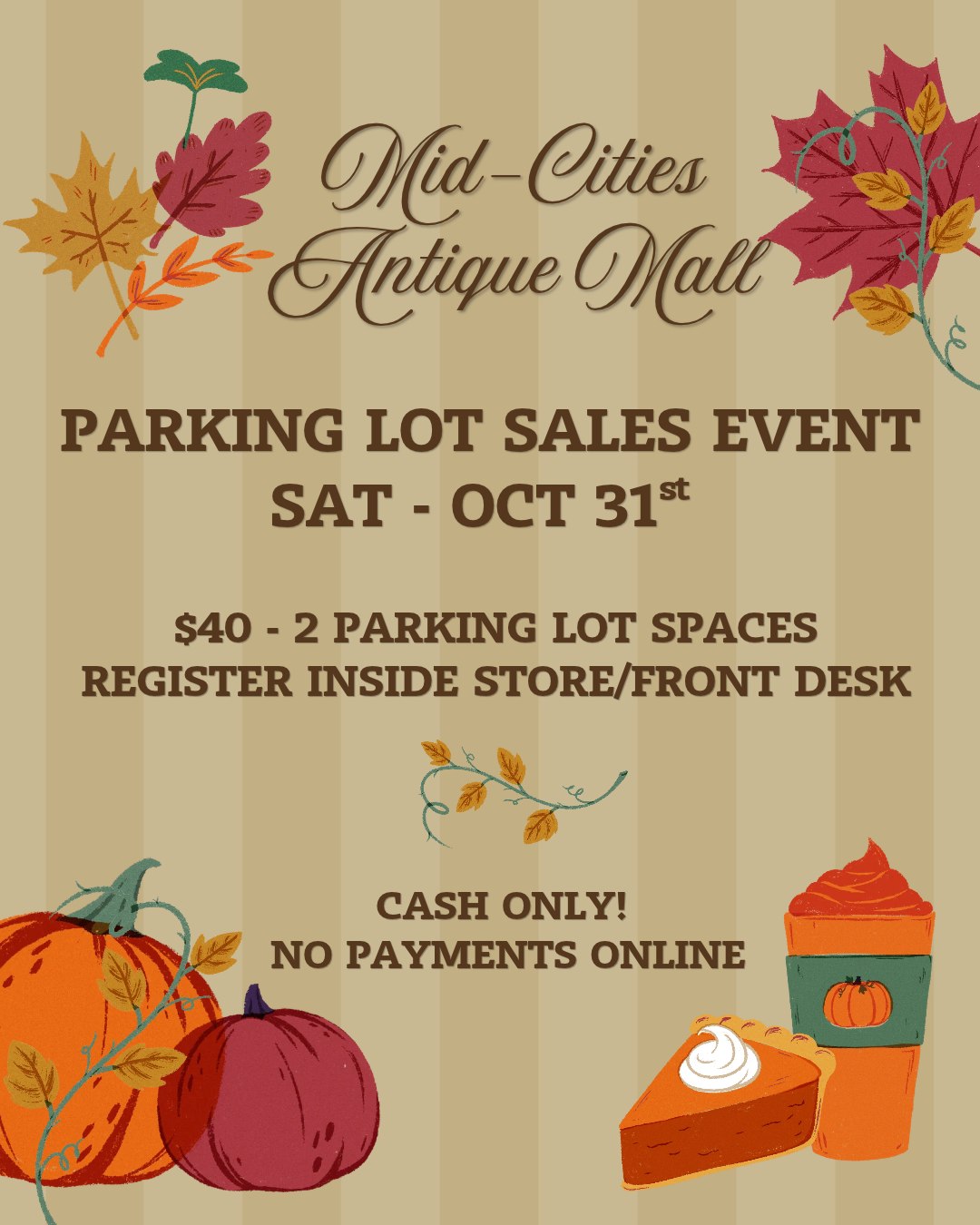 Fall Parking Lot Sales Event 2026
