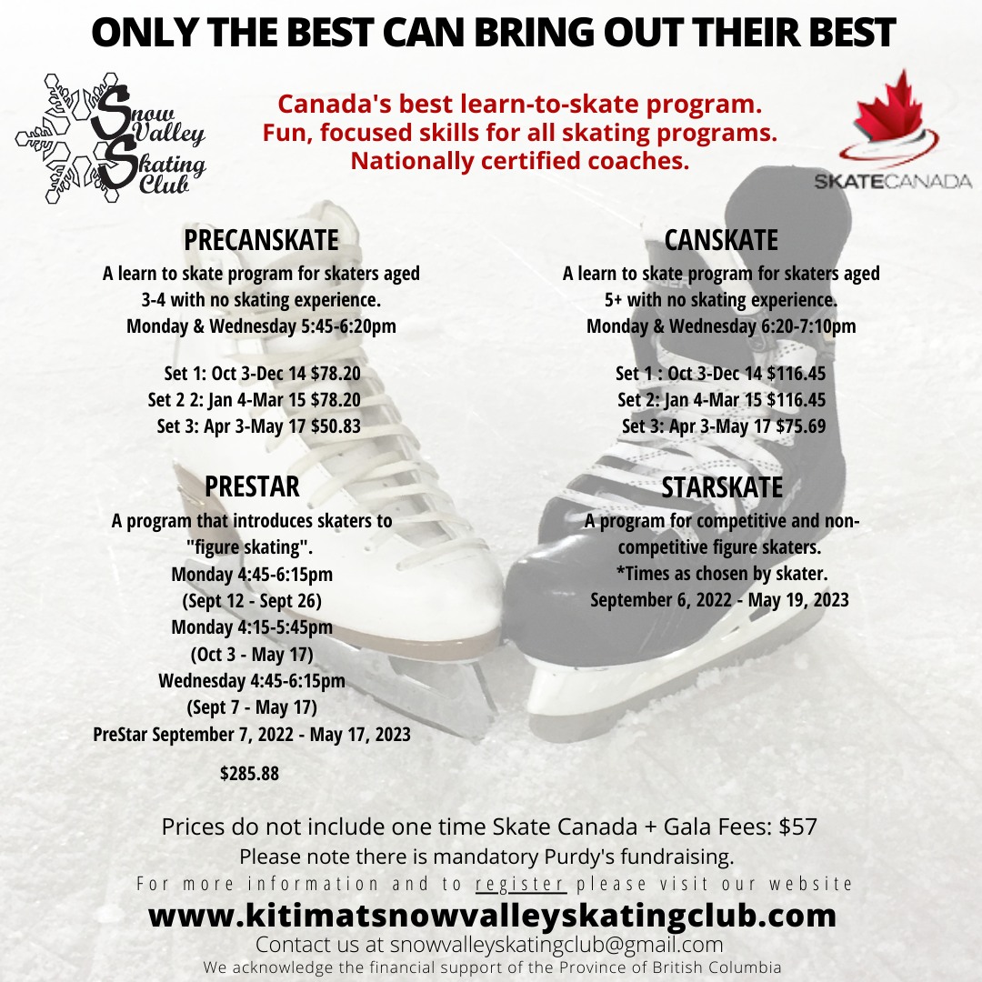 Snow Valley Skating Club - Kitimat - Registration is OPEN for the ...