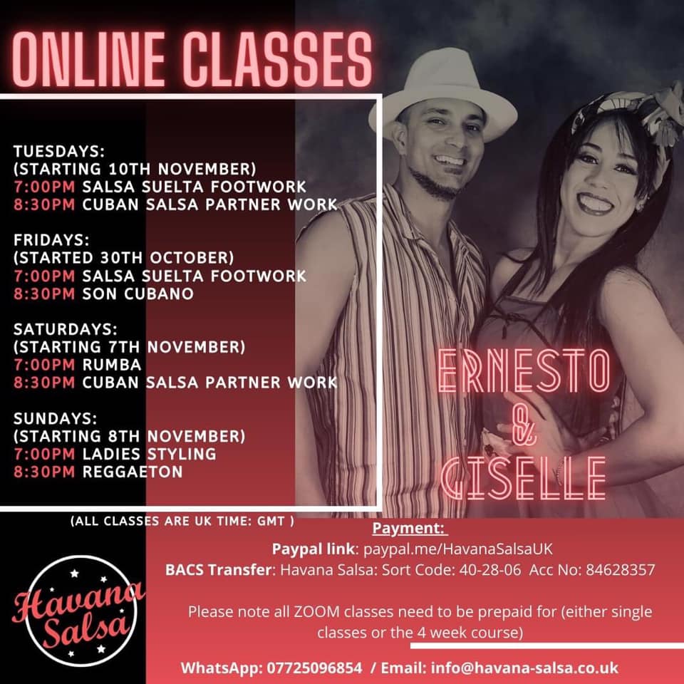 OUR ONLINE CLASS SCHEDULE ***... - Havana Salsa Rugby