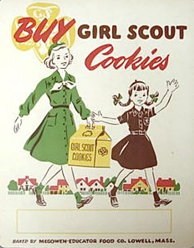box of Girl Scout Cookies, from the 1960's