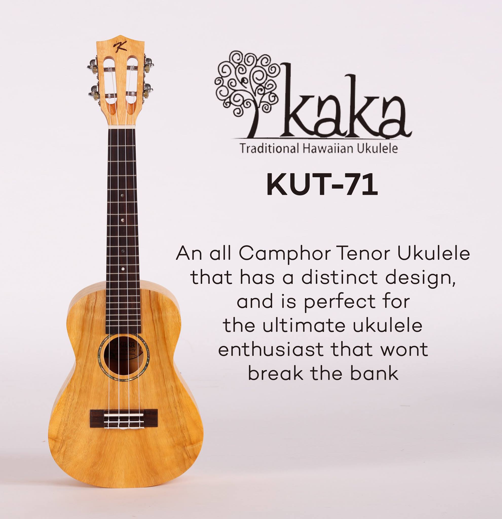 その他 kaka This is the Kaka KUT-71, an all camphor wood uke. You may get this