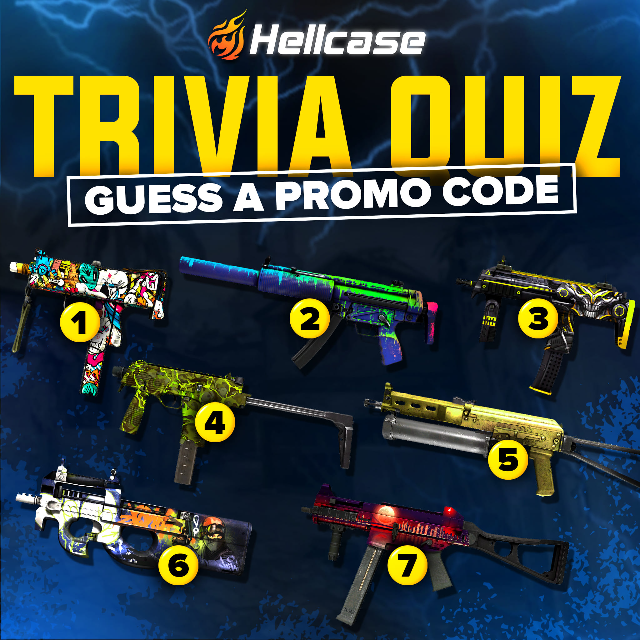 CS:GO Hellcase - Guess the names of the SMG skins, compose... | Facebook