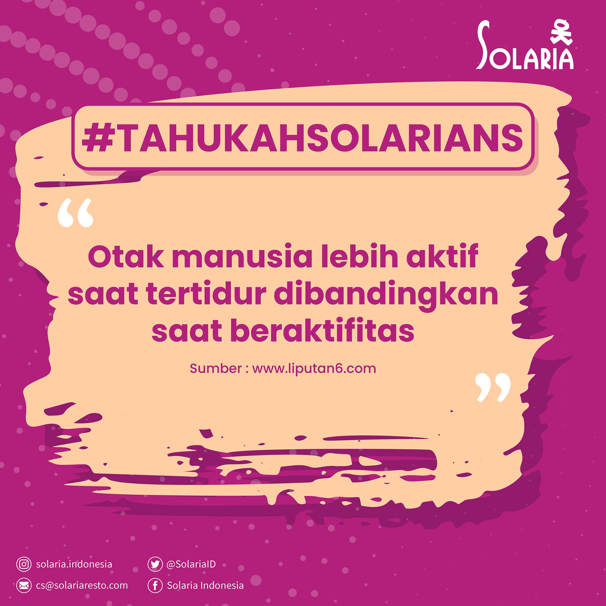Solaria Indonesia Tahukahsolarians Otak Manusia Lebih Aktif Saat Tertidur Dibandingkan Saat Beraktifitas Loh Benar Ga Nih Solarians Yuk Bagikan Post Ini Biar Semua Teman Dan Kerabatmu Juga Tahu Facebook
