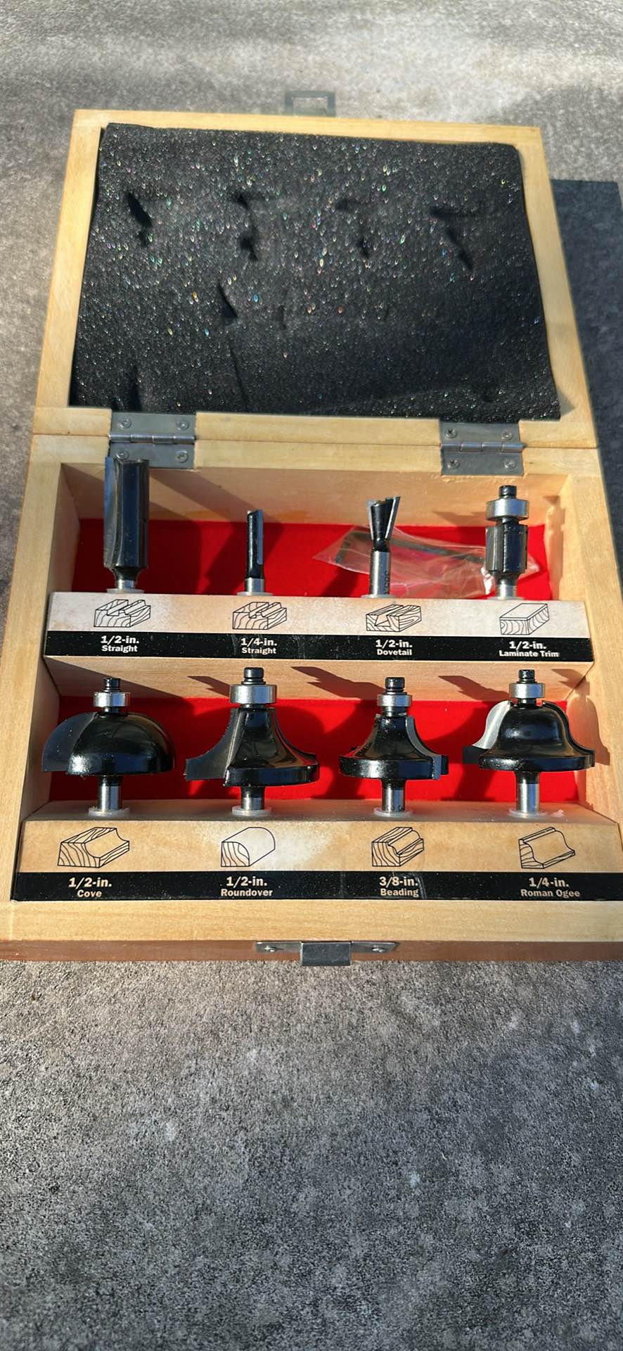 Vintage Craftsman 8-Piece Carbide-Tipped Router Bit Set (NIB Trimmer ...