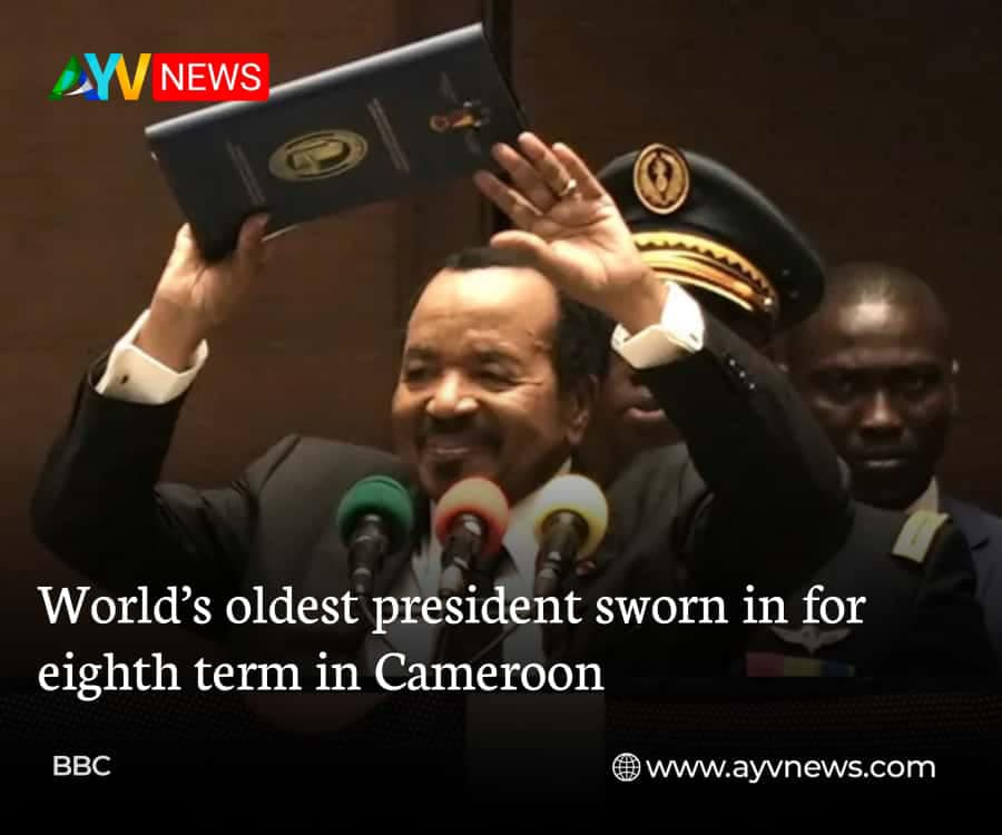 AYV - Cameroon's 92-year-old leader Paul Biya has been sworn in for ...