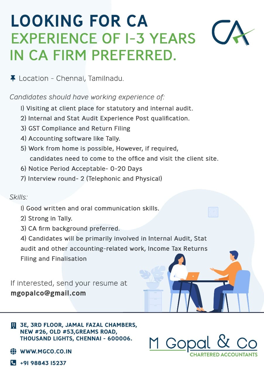 M. Gopal & Co, Chartered Accountants