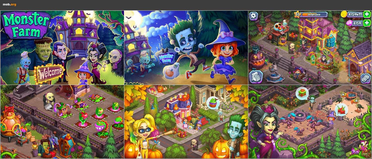 Android Игры - Mob.Org - Ферма Монстров: Счастливый Хэллоуин И.