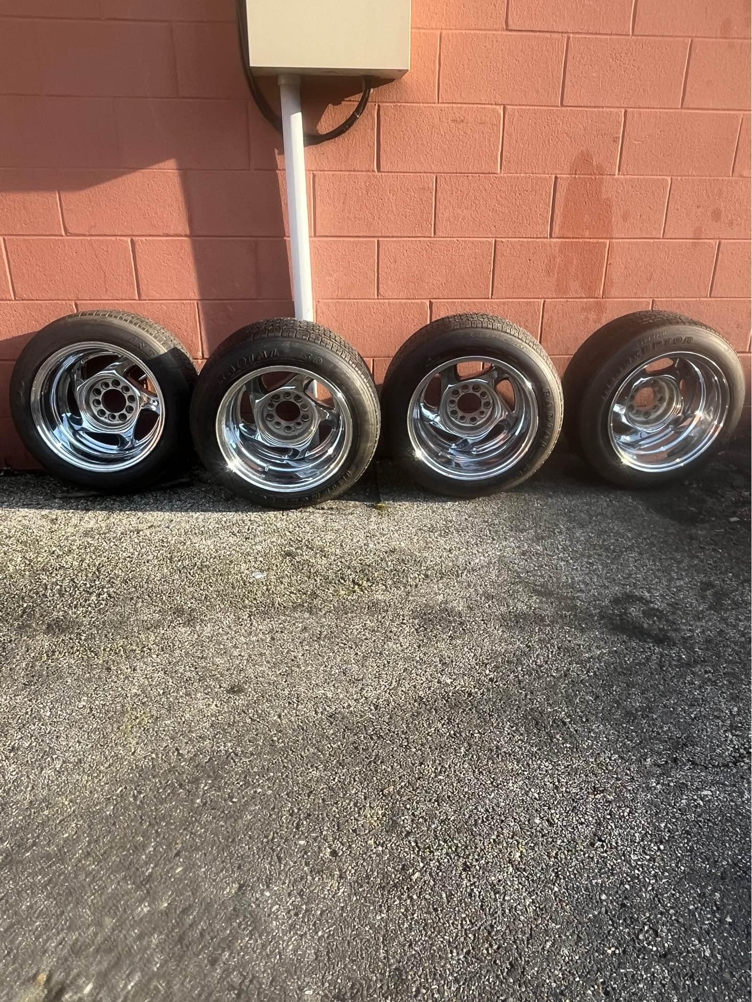 4 RIMS With TIRES universal deep dish no caps radial 50 p225/50 R15 ...