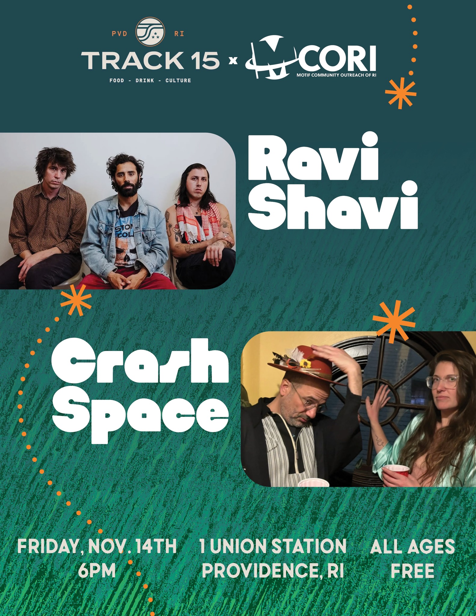 Friday Concert Series @ Track 15 | Feat: Ravi Shavi, Crash Space