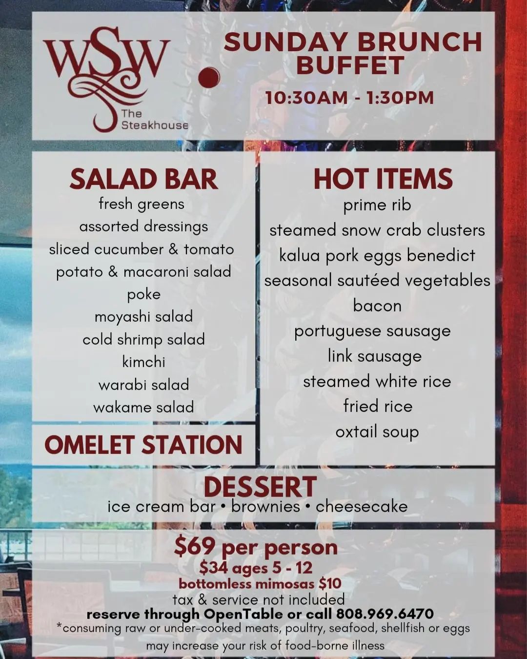 🥂 Have you heard?! Our Brunch Buffet... - WSW The Steakhouse | Facebook