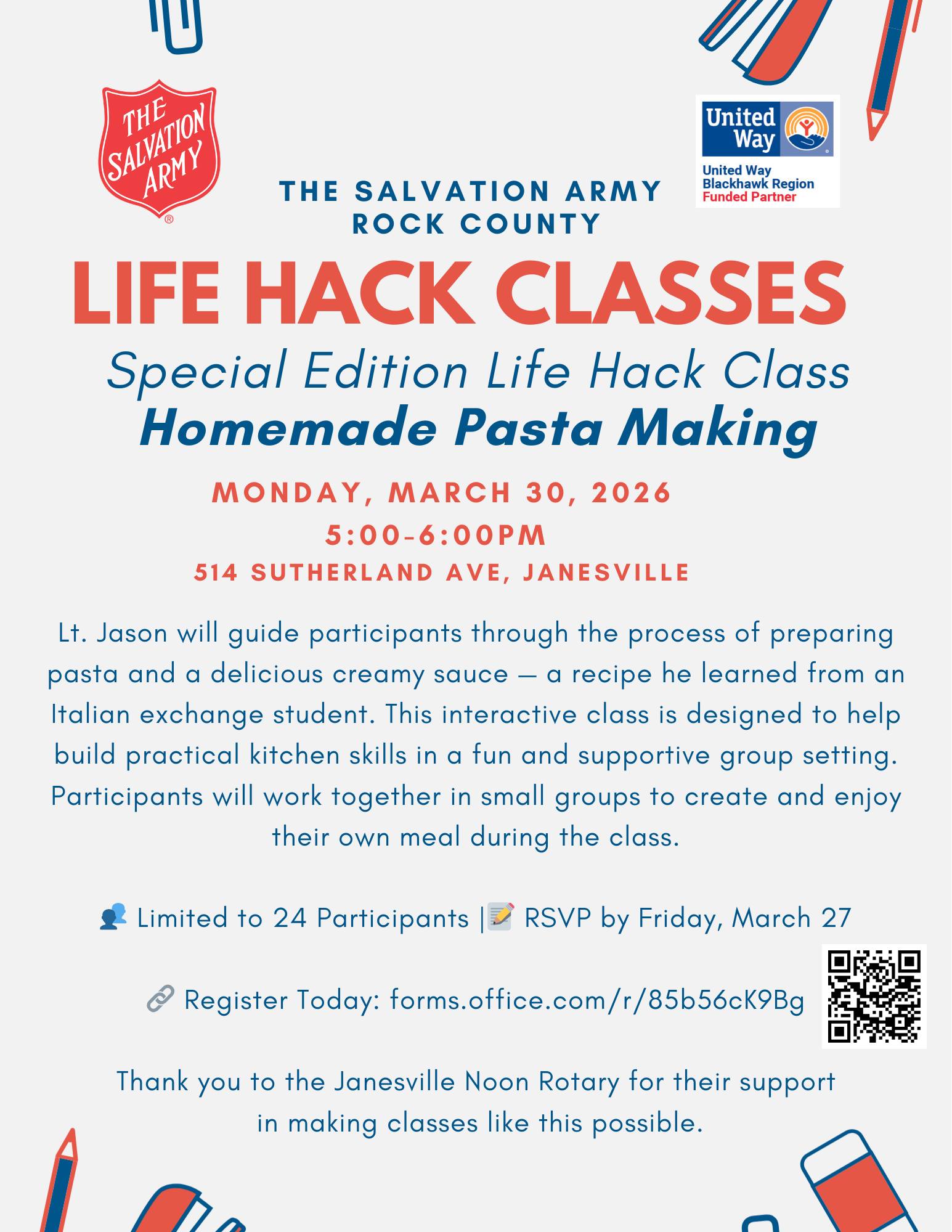 Special Edition Life Hack Class: Homemade Pasta Making