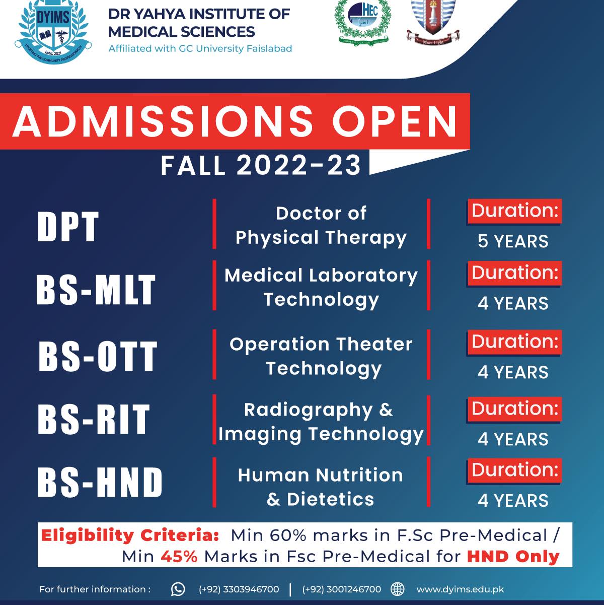 DYIMS - Dr Yahya Institute of Medical Sciences | Layyah