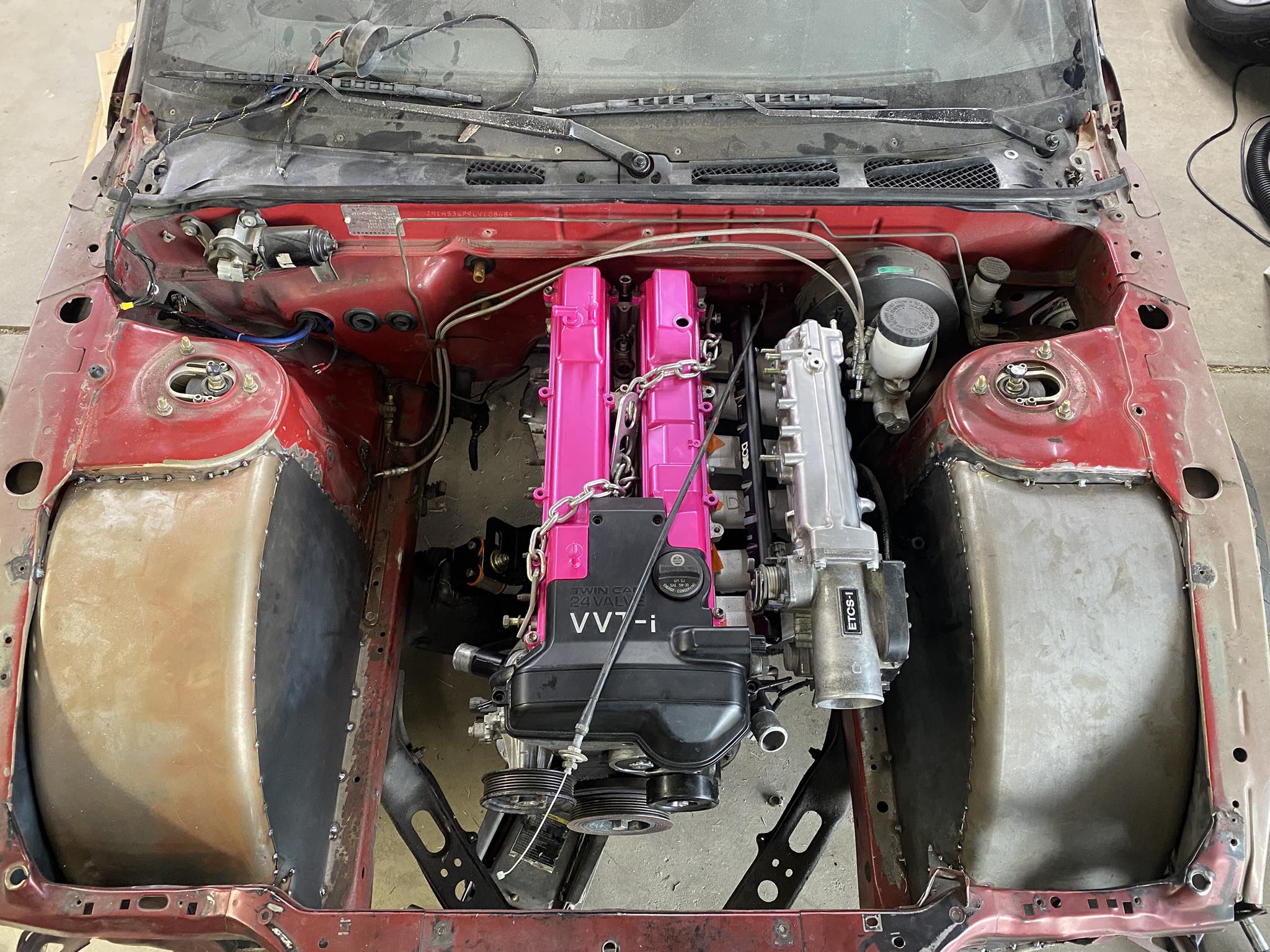 Post your s13 Jz swap engine bays.