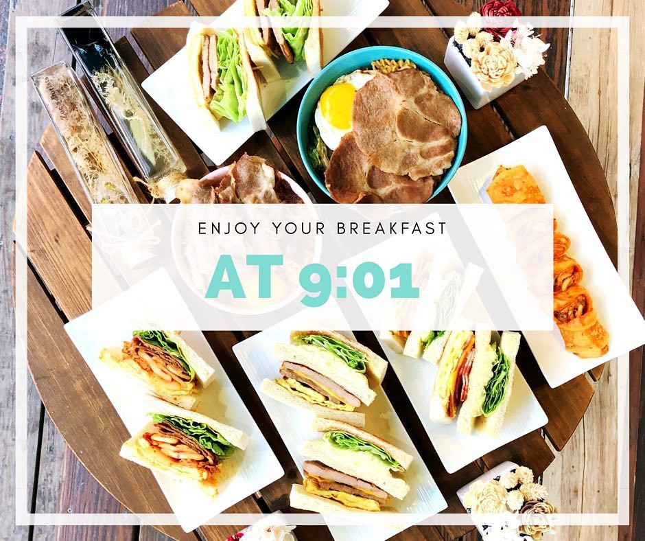 九點零一分.Brunch - 三明治看起來怎麼這麼好吃 飽餐一頓慰勞自己一週的辛勞 也是剛好而已啦🌝...