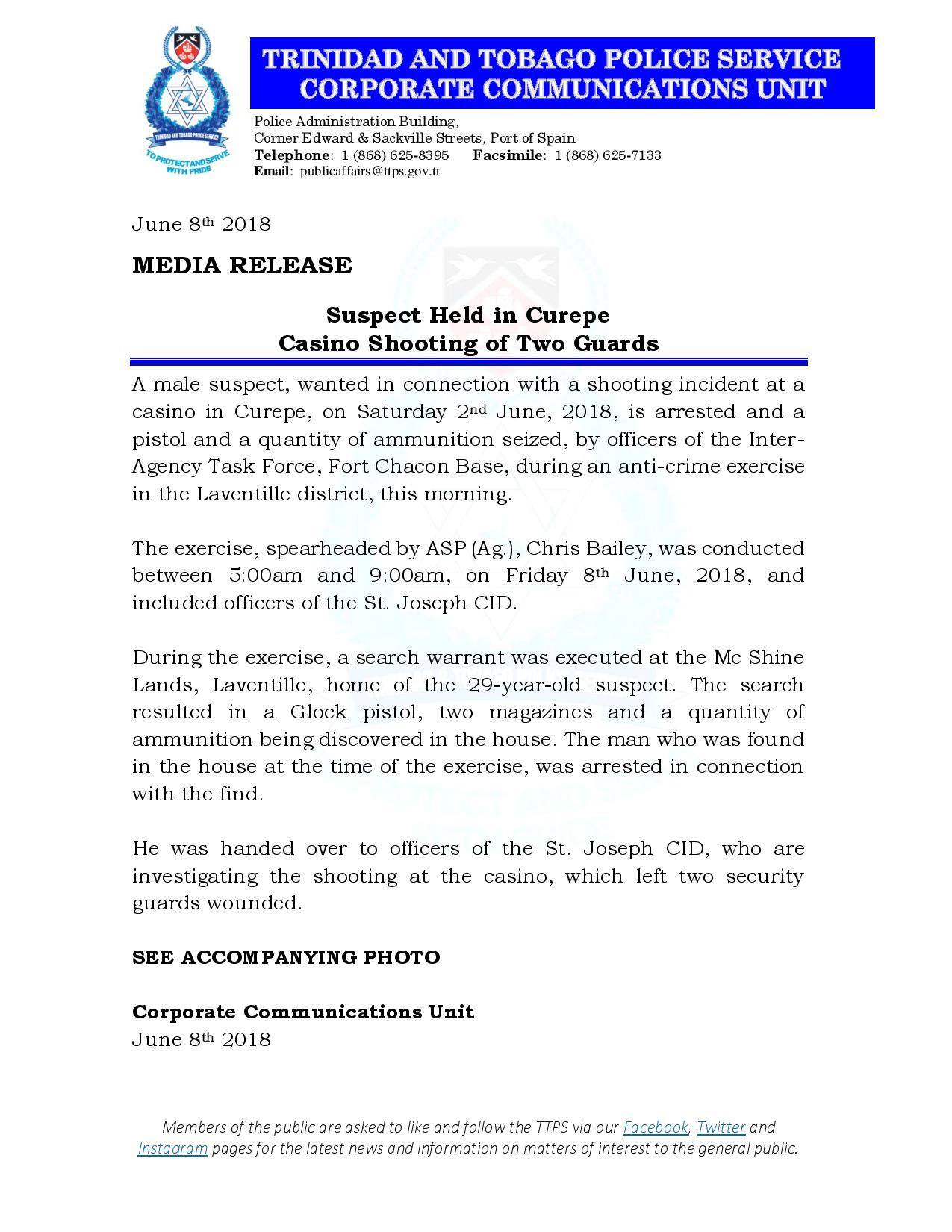 Media Release-... - Trinidad and Tobago Police Service | Facebook