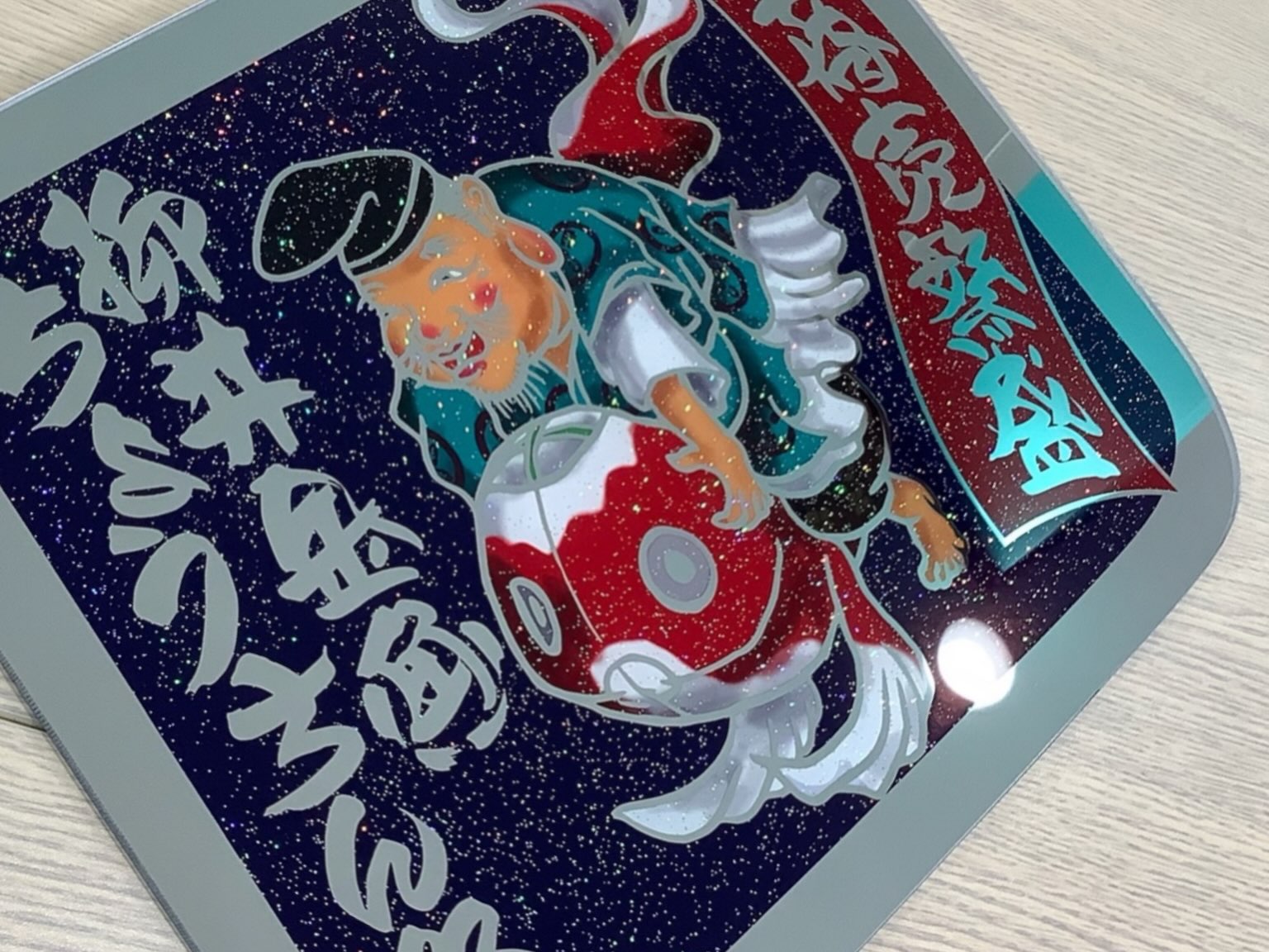 バスマーク お花を運ぶトラックなのでラメたっぷり&花柄で派手を出し