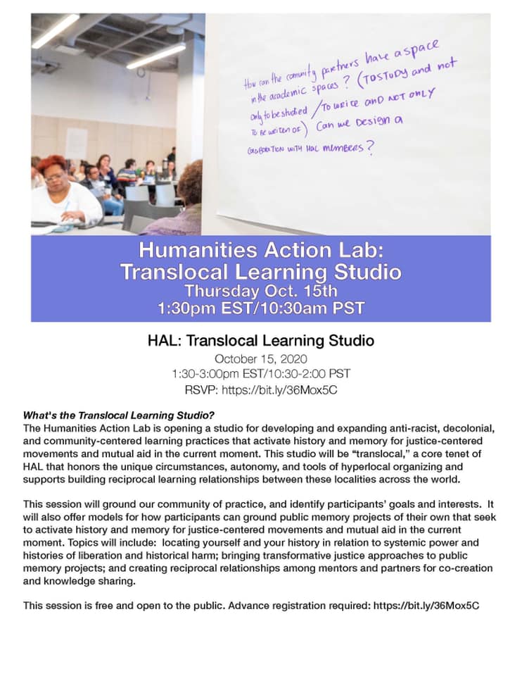 What's the Translocal Learning... - Humanities Action Lab | Facebook