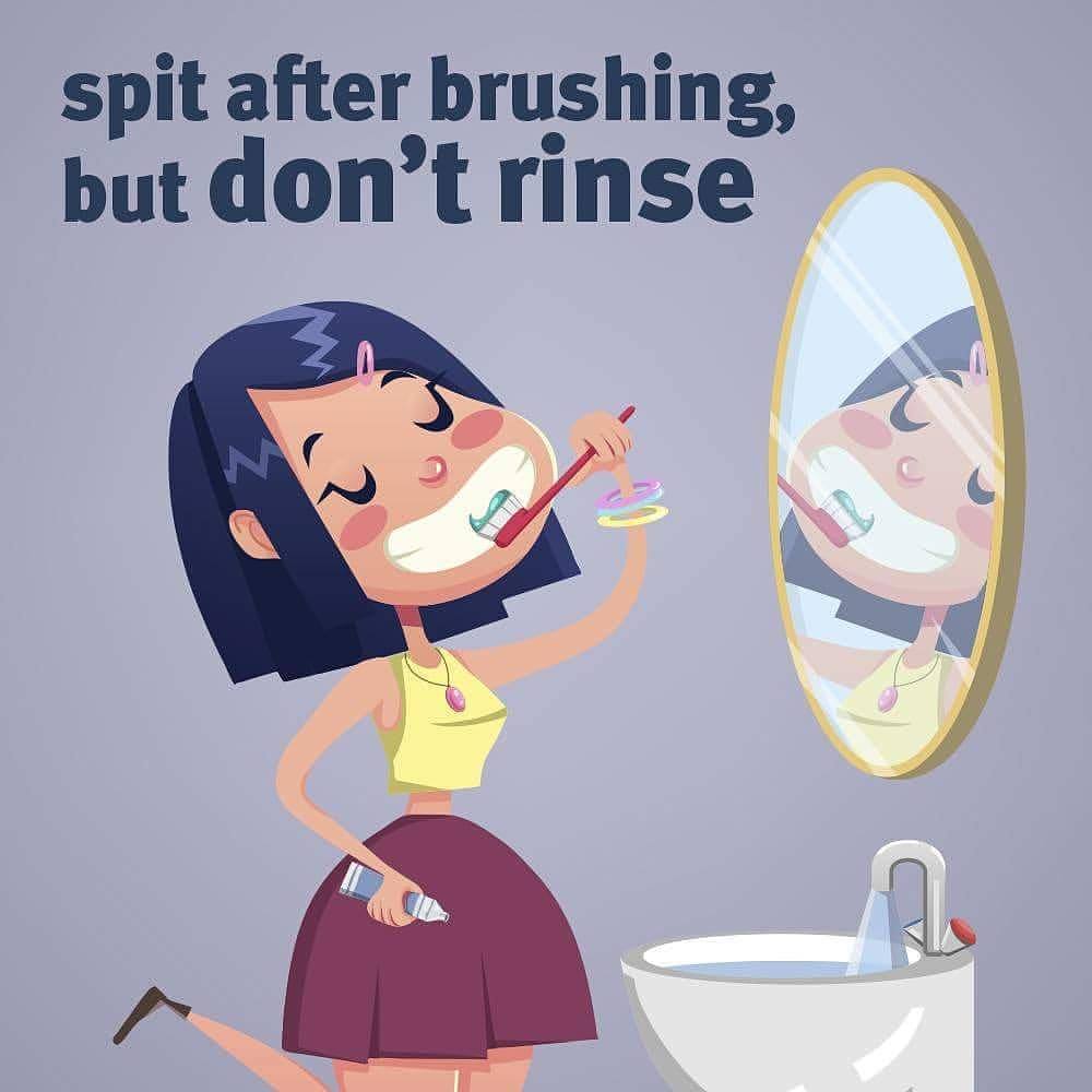 Nick - Dental Health Week tip 👄😁 Spit, but don't rinse after brushing ...