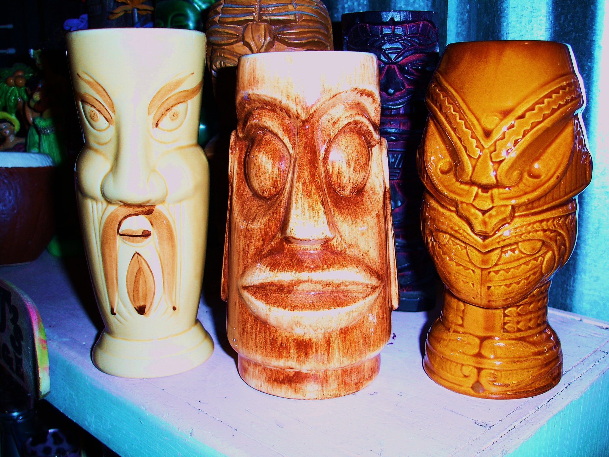 Shag and Tiki Farm mug collection from 2000