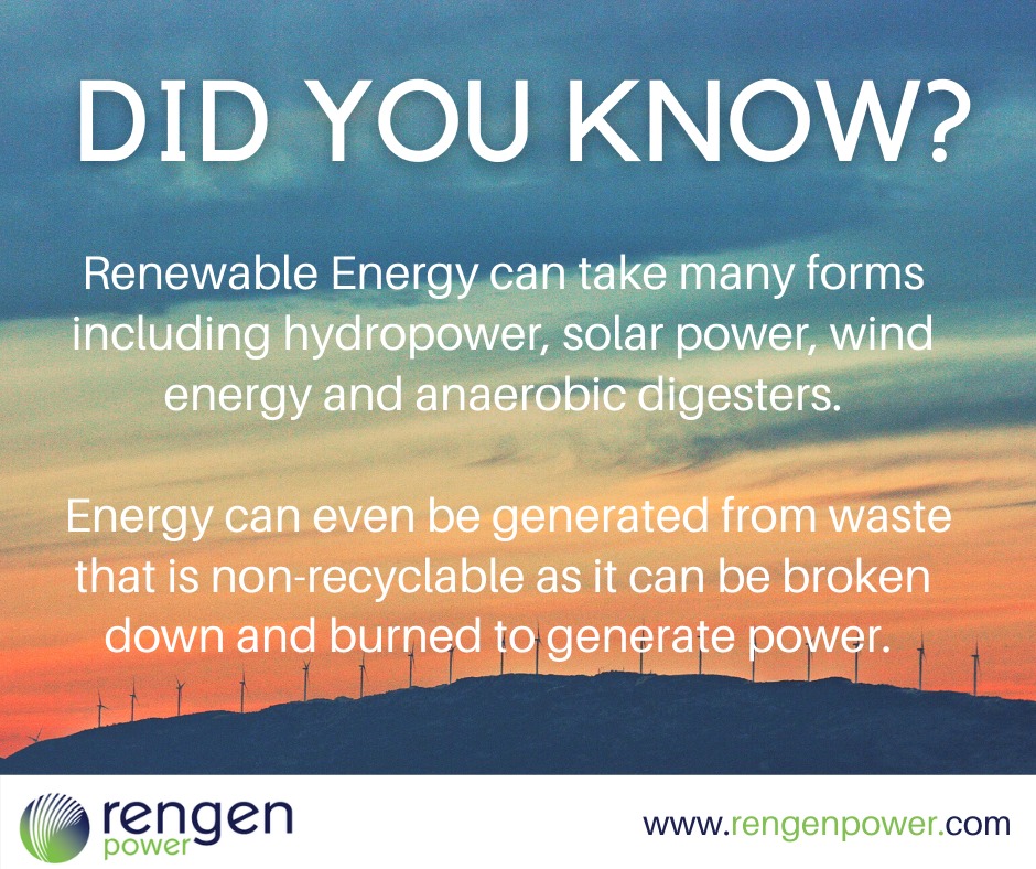 Rengen Power - DID YOU KNOW? Renewable energy can take... | Facebook