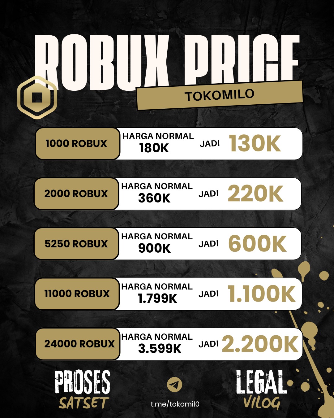 PASAR ROBLOX INDONESIA | TOKOMILO (TOP UP ROBUX MURAH) | Facebook