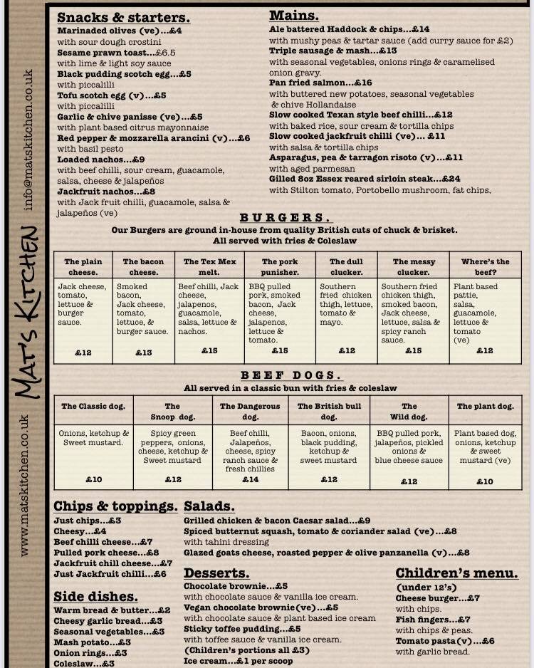 MATs Kitchen - Our menu is ready for when we reopen on...