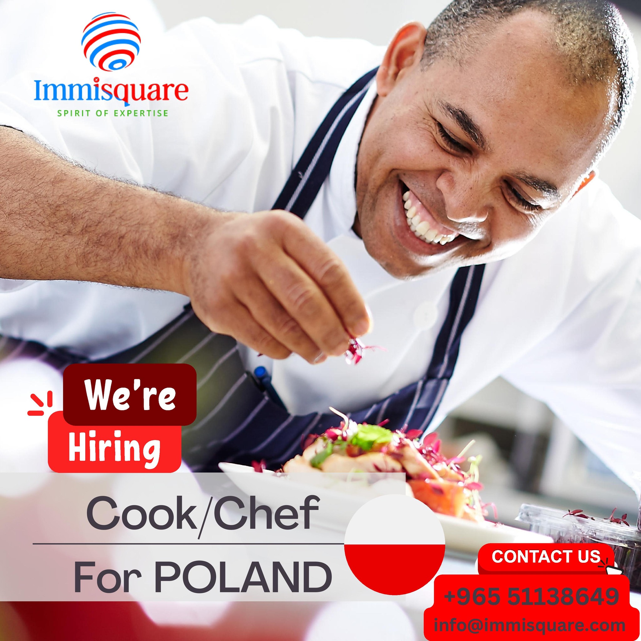 Immisquare - We are hiring Cook/Chef for POLAND. Candidate should have ...