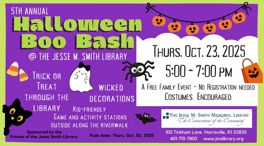 Halloween Boo Bash & Trick or Treating for Kids at the Jesse Smith Library