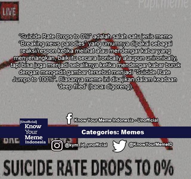 Know - Source: https://knowyourmeme.com/memes/suicide-rate-drops-to-0 ...