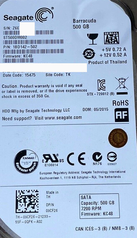 Seagate SSHD 2TB Hybrid-Festplatte 8GB SSD Flash 3,5" ST2000DX002 SATA
