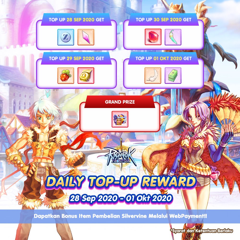 Ragnarok Frontier - 📣 DAILY TOP-UP REWARD Dapatkan Bonus item Hanya ...