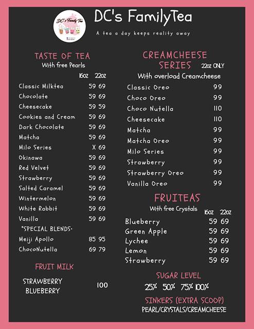 Here's our UPDATED MENU - D.A Printing Services | Facebook