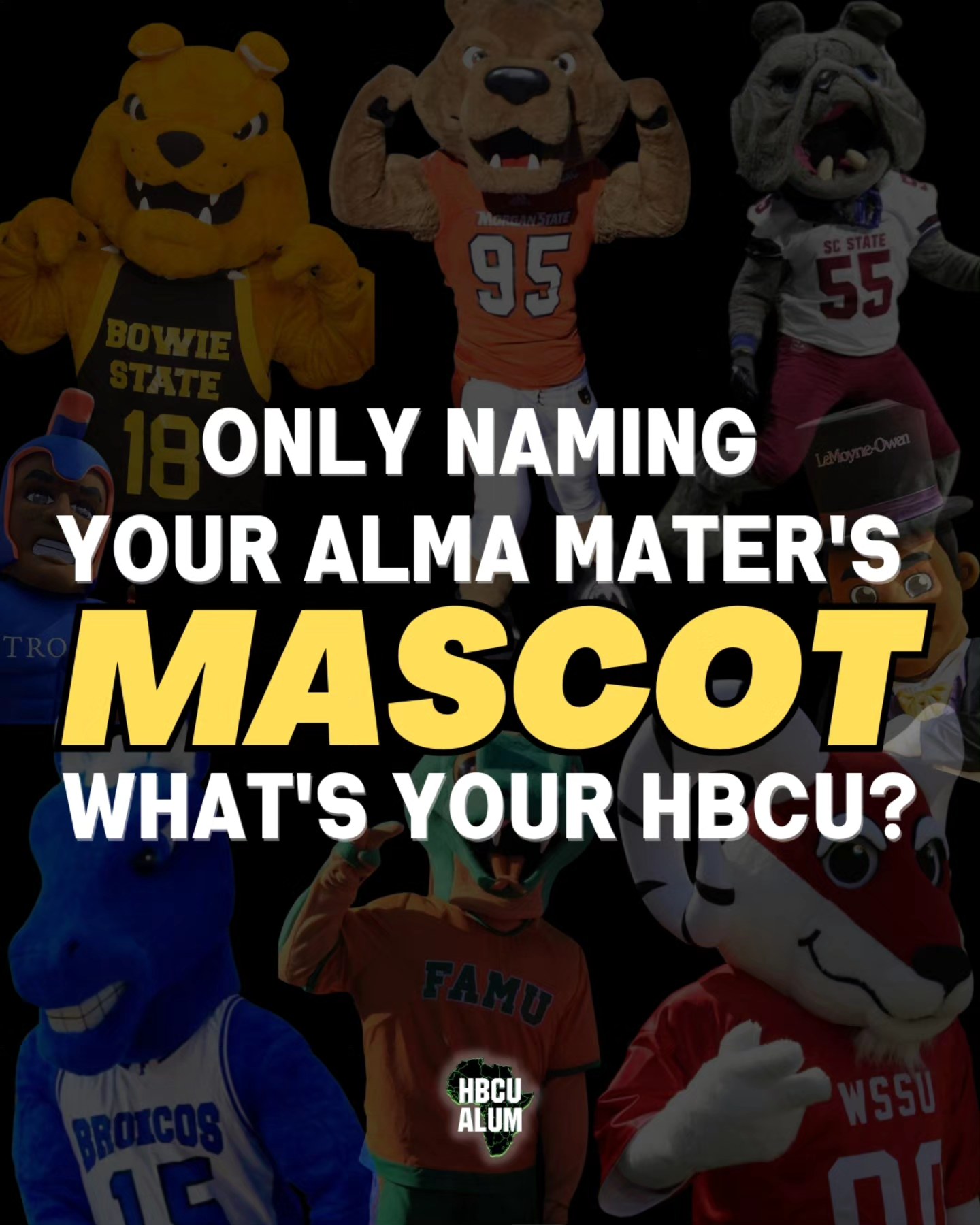 HBCU - Let's see something... Drop your alma mater's HBCU mascot in the ...