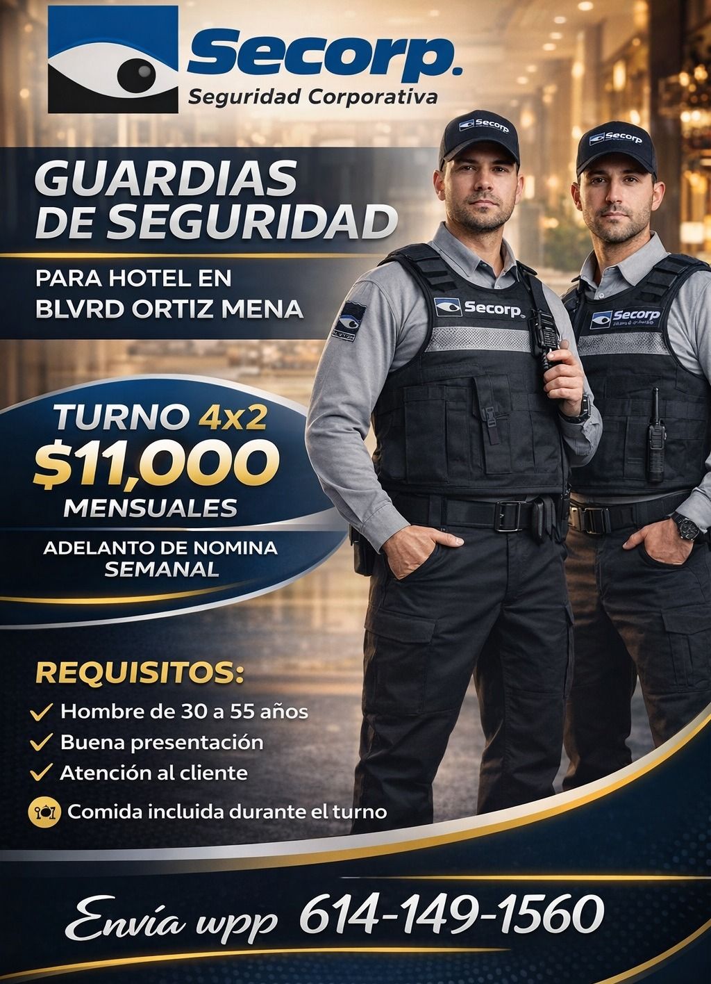 Empleos Chihuahua | 👮🏻‍♂️𝗚𝗨𝗔𝗥𝗗𝗜𝗔 𝗗𝗘 𝗦𝗘𝗚𝗨𝗥𝗜𝗗𝗔𝗗 🫆 | Facebook